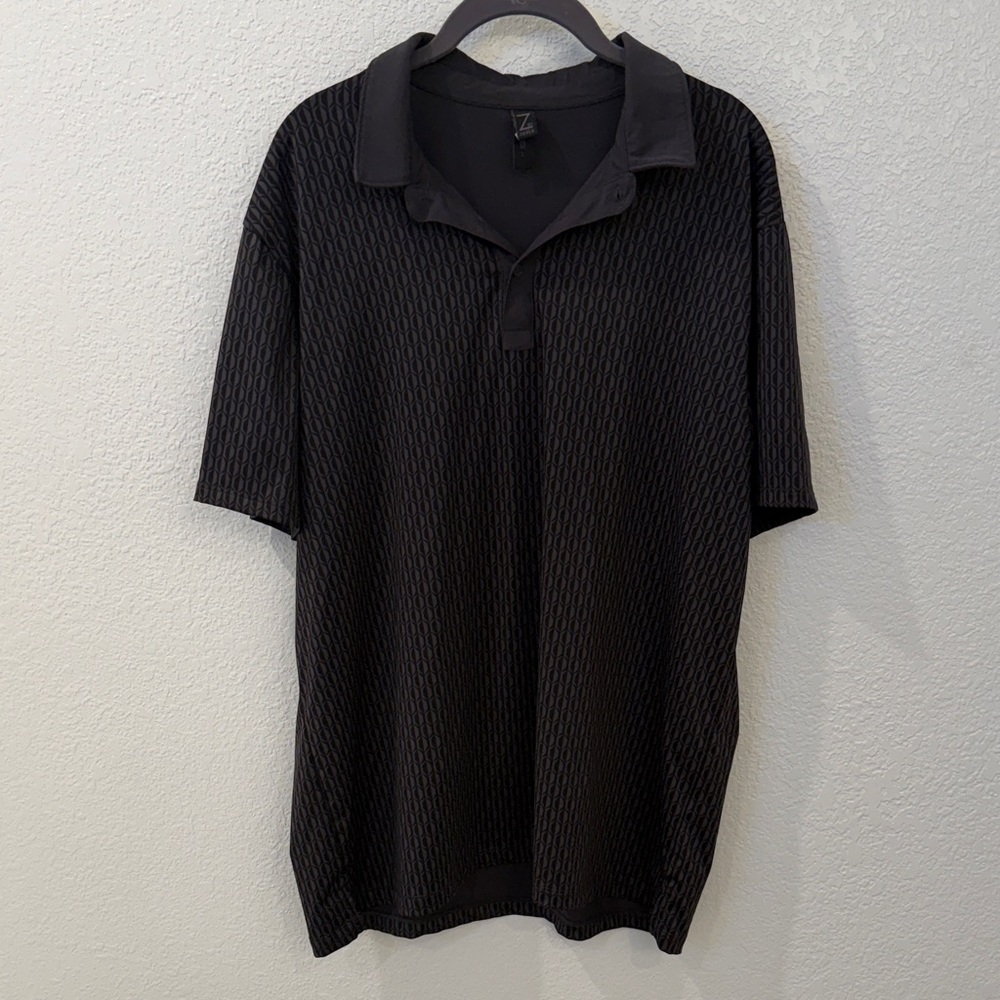 Zella Textured Black Polo Shirt